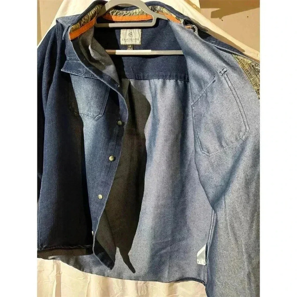 Legendary Whitetails Denim Button Shirt Shacket L Long Sleeve Utility Workwear - Picture 5 of 8